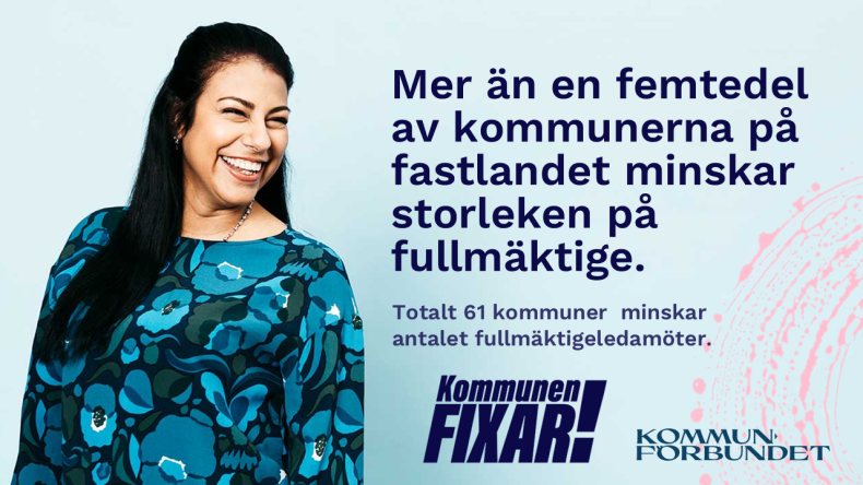 Mer än en femtedel av fastlandskommunerna minskar fullmäktiges storlek 